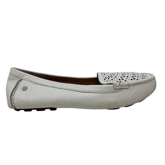 Ugg Claire Leather Loafer Perforated Laser Cut Ivory Casual Slip On Shoe - 9.5 - Picture 1 of 7